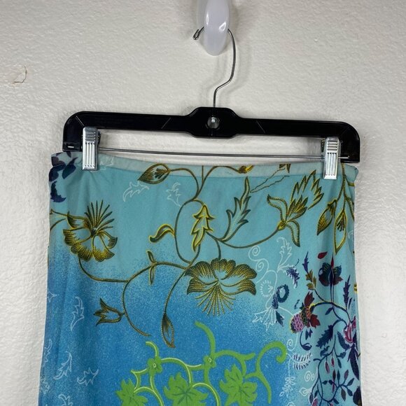 Zero Zero Women's Y2K Fairy Asian Maxi Ruffle Floral Boho Skirt Blue Size M - Picture 4 of 12